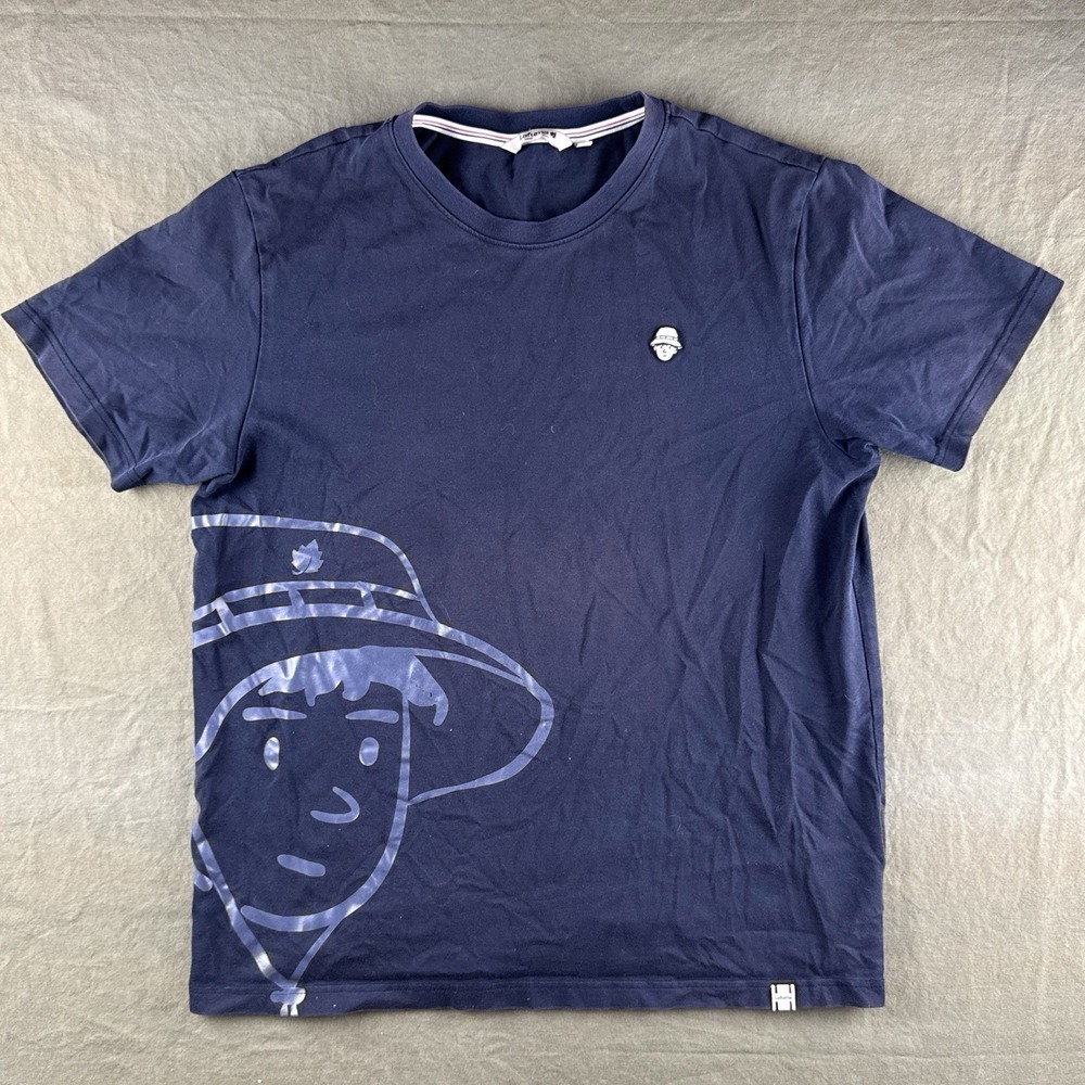 Lafuma Graphic T Shirt Navy Outdoor Hiking Logo Tee Mens XL Cotton